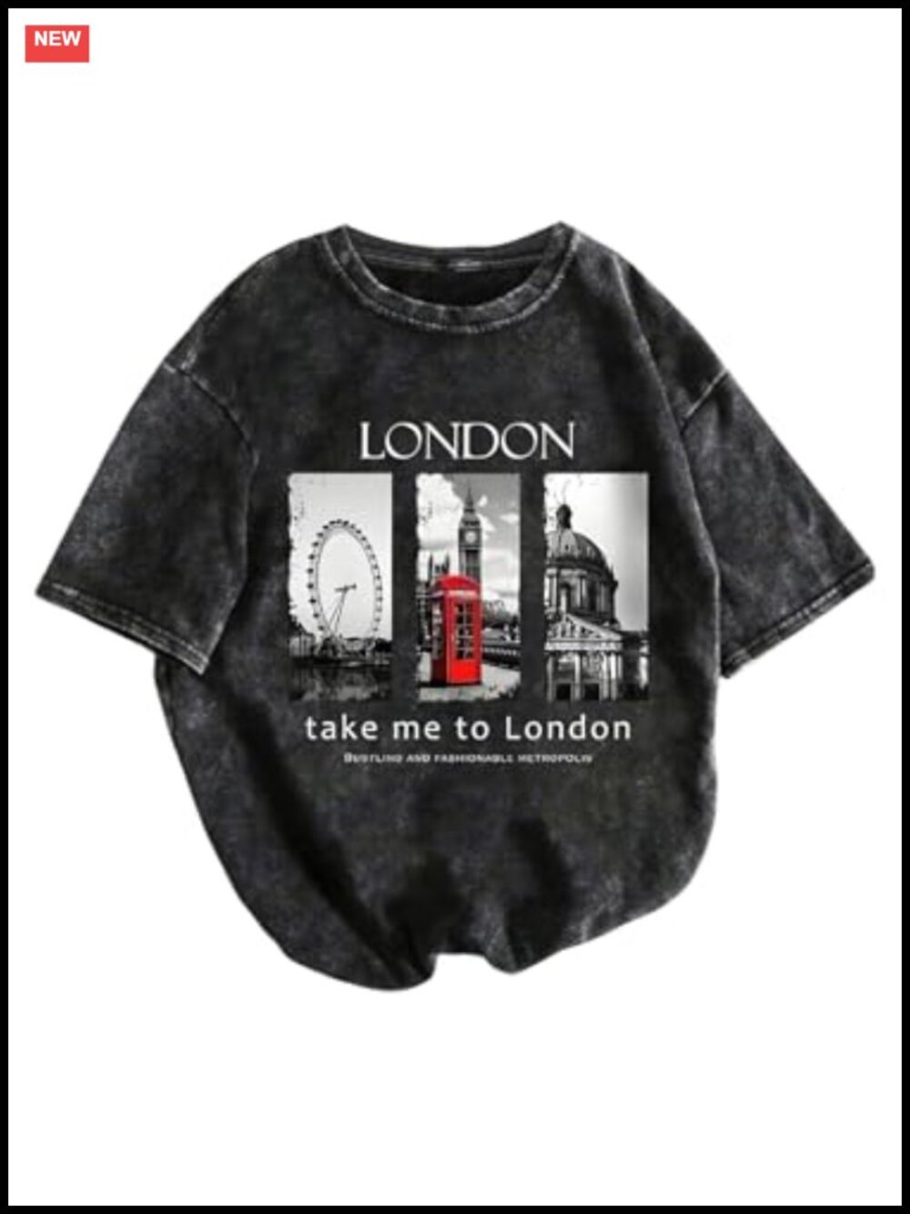 Oversized Graphic Crew Neck Acid Washed Vintage T-Shirt
